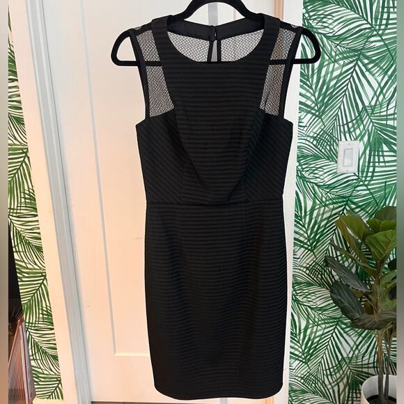 Trina Turk Black Mesh Panel Bernadette Cocktail Sheath Dress Size 2 - Picture 2 of 11